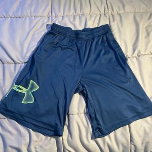 Under Armor Blue and Green Basketball/Athletic Shorts Men’s Small
